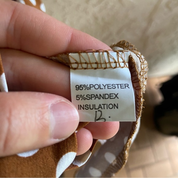 Amazon Ecowish Brown Polkadot Midi Dress - Picture 9 of 16